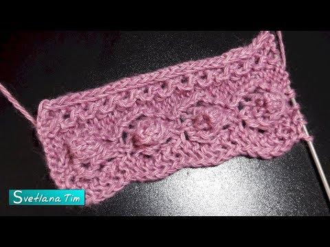 Видео: Край изделия с Шишечками. Вязание спицами # 607