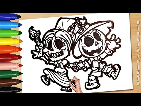 Видео: Как нарисовать скелетов на Хэллоуин 🎃💀🌈 Рисунки для детей