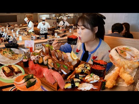 Видео: Обожаю Суши🍣Тунец, Креветки,Салонная икра,Морской лещ🍤Все виды Суши Мукбанг в моем любимом ресторане