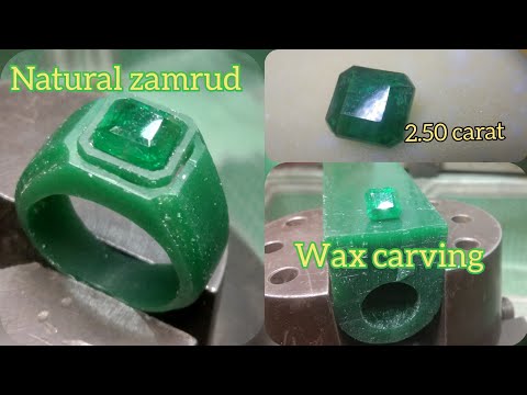 Видео: ювелирная резьба по воску часть 1 | натуральный изумруд Колумбия