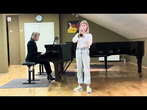 Видео: Т.Альбинони - Концерт Es-dur, 3-4 ч. Тамара Масанова, труба, 9 лет