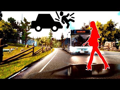 Видео: Первый маршрут и наезд на пешехода! Симулятор Автобуса! - Bus Simulator 18