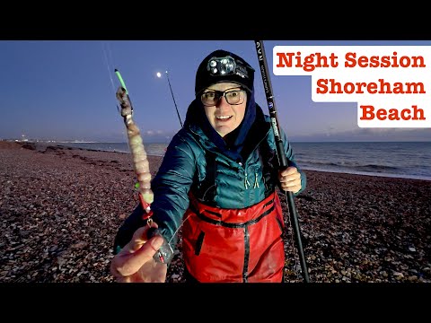 Видео: Ночная рыбалка на пляже Шорхэм