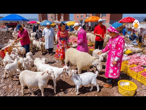 Видео: Кашгар, Синьцзян🇨🇳 Внутри самого безумного рынка животных в мире! (4K UHD)