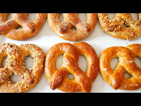 Видео: Мягкий крендель (оригинальный, вкус миндаля, корицы)