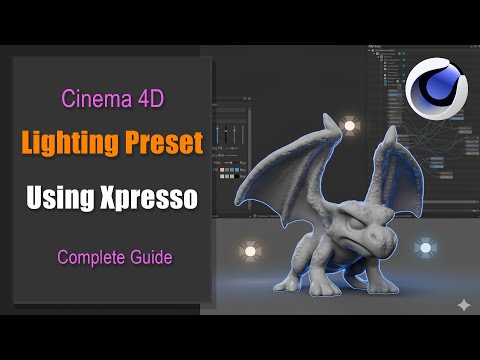 Видео: Cinema 4D Xpresso Создание пресета освещения для 3D сцены. Lighting Preset in Cinema 4D with Xpresso