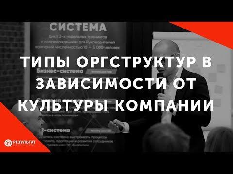 Видео: Типы оргструктур в зависимости от культуры компании
