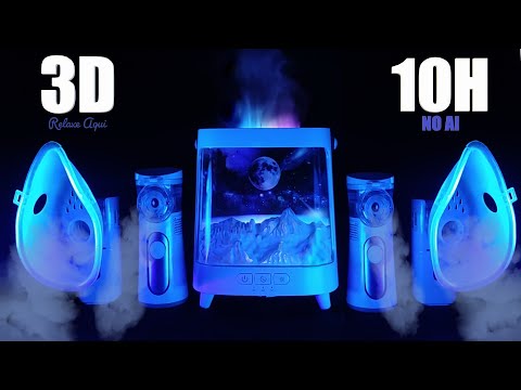Видео: 🌌 ASMR: 3D-аэрозоль с 5 распылителями и успокаивающим светом 💨 Гипнотический белый шум для сна 💤
