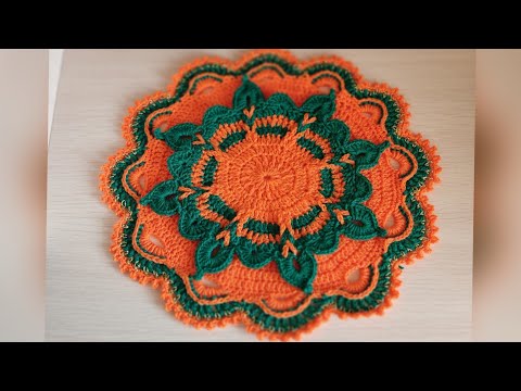 Видео: Салфетка"Лора"/крючком/