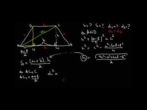 Видео: Математика 9 клас. Намиране на елементите на равнобедрен трапец.