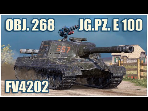 Видео: FV4202, Объект 268 & Jg.Pz. E 100 • WoT Blitz Gameplay