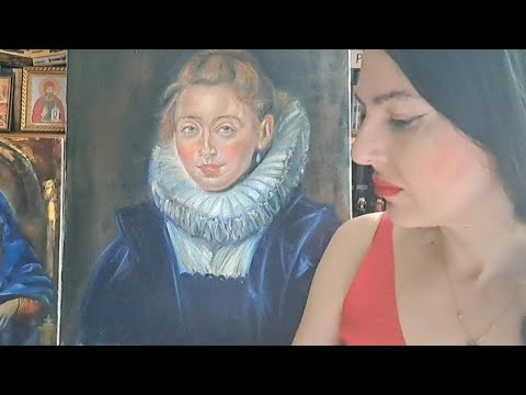 Видео: Копирую Рубенса. Часть 2. Портрет камеристки инфанты Изабеллы/ Copying Rubens portrait.