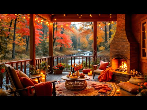 Видео: Камин «Октябрь-Осень» 🍂 Место отдыха с музыкой в ​​лесу для учебы и чтения