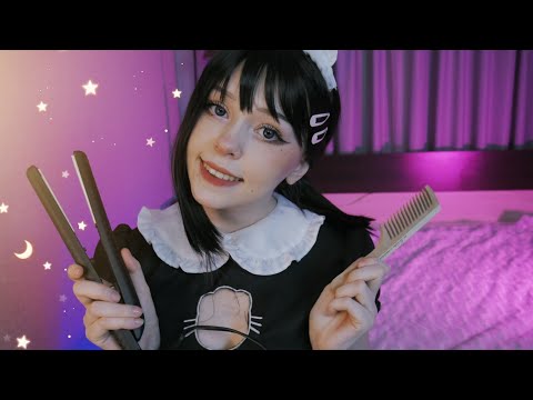 Видео: АСМР Копошусь в твоих волосах (ᵔ◡ᵔ) / ASMR  Hair Styling