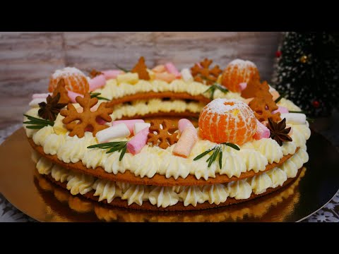 Видео: Медовый торт РОЖДЕСТВЕНСКИЙ ВЕНОК Торт на Новый Год ,День Рождения, праздник, новогодний стол 2021