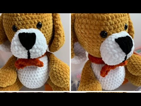 Видео: Собака из плюшевой пряжи, вяжем крючком 🧶☕️ Часть 5.