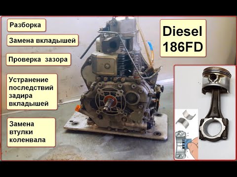 Видео: Дизель 186F (Lifan)  разборка, ремонт, замена вкладышей.