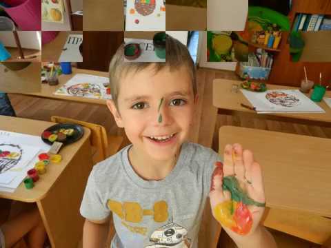 Видео: Яблочки в корзинке рисуем в технике штамп