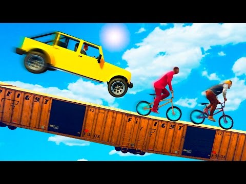 Видео: ТОЛПА БЕГУНОВ НА BMX ПРОТИВ АДСКИХ ЛЕТАЮЩИХ МАШИН! (GTA 5 Смешные моменты)