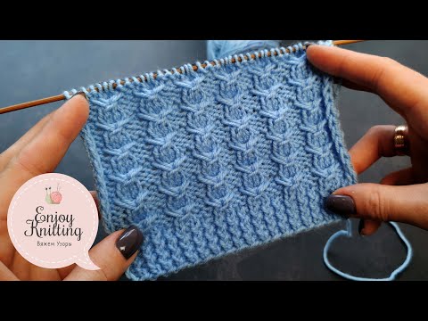 Видео: НОВЫЙ Рельефный Узор спицам Тюльпанчики | How to knit flower stitch pattern