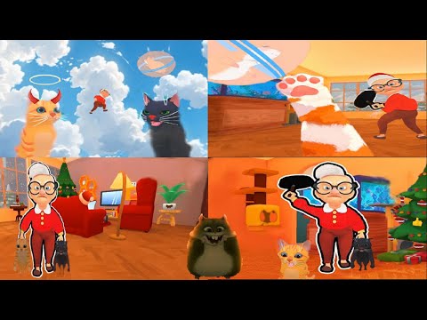 Видео: Кот и бабка. ЛУЧШИЕ МОМЕНТЫ. Игра Cat and Granny на TV Мяу