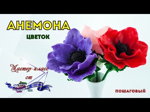 Видео: Цветы Анемоны из полимерной глины и мастики. Мастер-класс