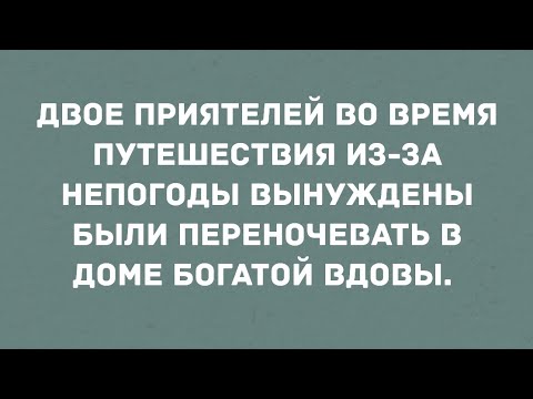 Видео: Два приятеля переночевали у богатой вдовы. Большой Сборник Свежих Анекдотов! Юмор!