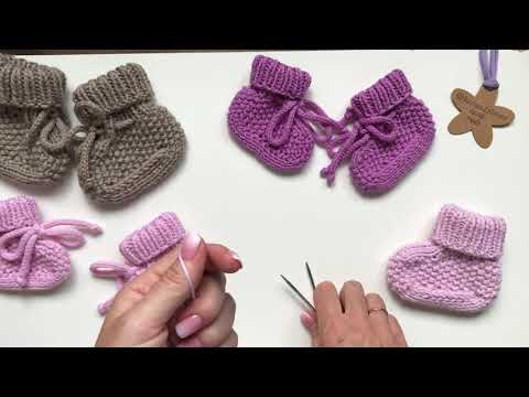 Видео: Пинетки спицами