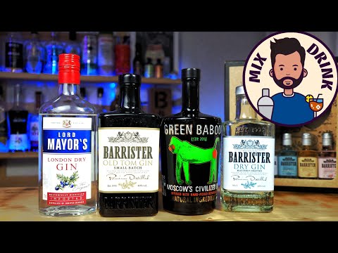 Видео: ДЖИН Сухой, Олд Том, Зарубежный - что лучше? Барристер, Lord Mayor's dry Gin Martinez