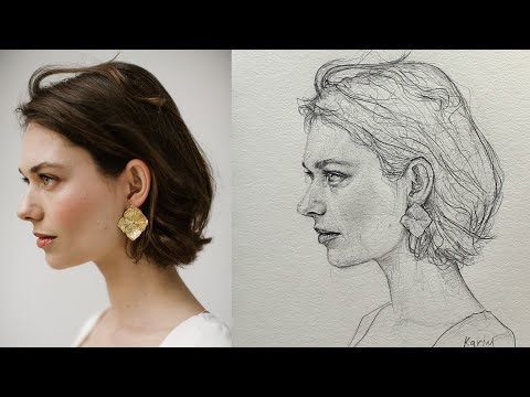 Видео: Портретное рисование по методу Лумиса Милая девочка: советы и приемы.