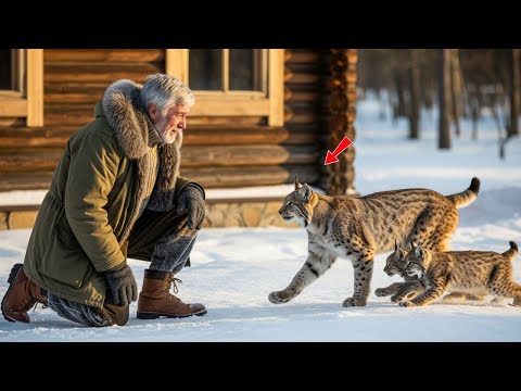 Видео: Русский ветеран встретил рысь, спасённую два года назад — и то, что произошло дальше, тронет до слёз