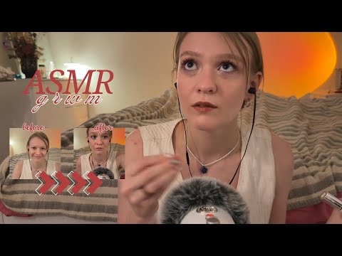 Видео: АСМР grwm: делаю макияж и болтаю / звуки киточек таппинг шепот