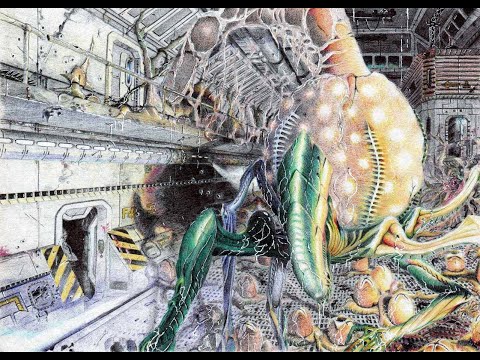 Видео: Фантастическая техника из Чужих! "Белаз T1000". #comics #alien #sketch #drawing