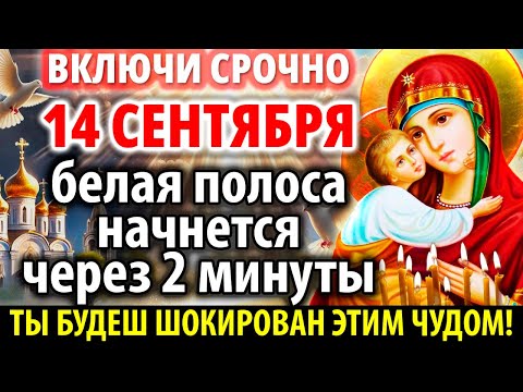 Видео: 14 СЕНТЯБРЯ ВСЕГО 2 МИНУТЫ И молитва ПОДЕЙСТВУЕТ СРАЗУ: Счастье, Белая полоса! Акафист Владимирской