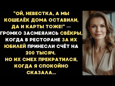 Видео: Ой, невестка, а мы кошелёк дома оставили, да и карты тоже! — громко засмеялись свёкры на празднике..
