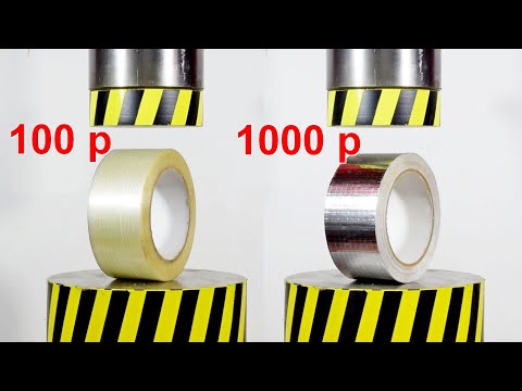 Видео: ГИДРАВЛИЧЕСКИЙ ПРЕСС ПРОТИВ КЛЕЙКИХ ЛЕНТ