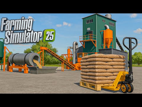 Видео: Использование полной анимированной фабрики для производства гранул | Farming Simulator 25