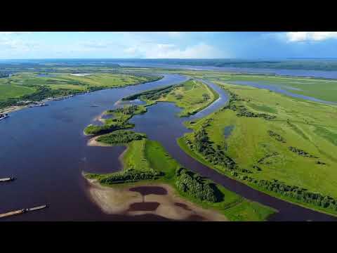 Видео: Просторы р. Обь г. Приобье в ХМАО
