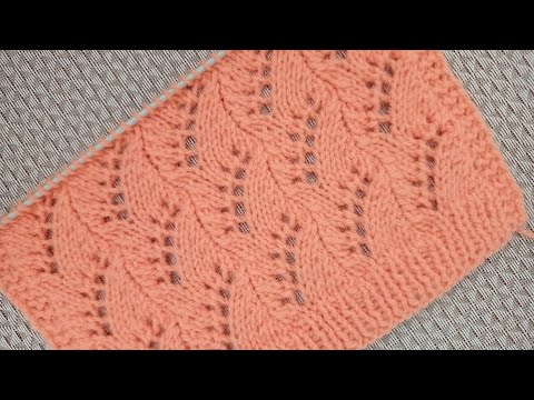 Видео: Красивый и совсем несложный ажурный узор спицами. Схема узора.