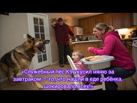 Видео: «Служебный пёс K9 укусил няню за завтраком — то, что нашли в еде ребёнка, шокировало всех!»