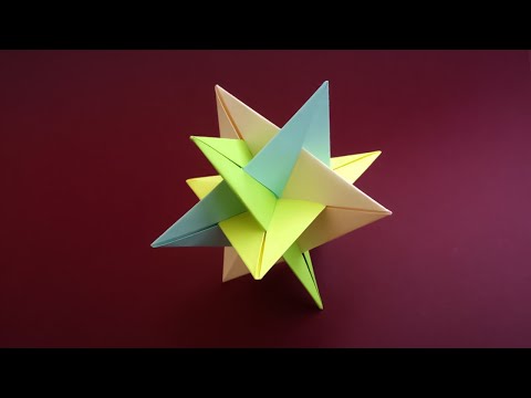 Видео: Кусудама Звездочка из треугольников | Как сделать бумажную оригами кусудаму [Без Клея]