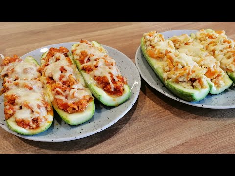 Видео: ЛОДОЧКИ ИЗ КАБАЧКОВ с курицей и овощами - очень вкусно и просто! 2 рецепта для всей семьи