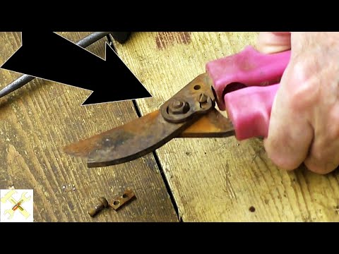 Видео: Восстановление ржавого секатора. Restoration of rusty pruning shears.