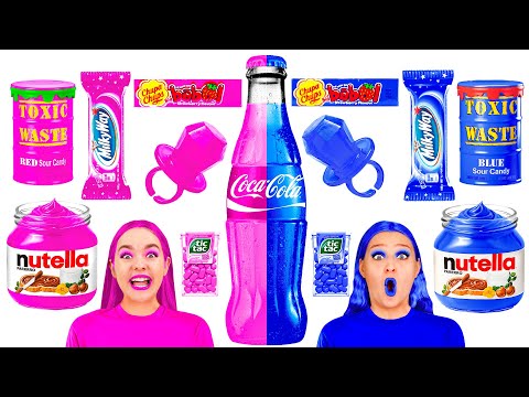 Видео: Розовая Еда vs Голубая Еда Челлендж | Смешные Моменты от DoDo Challenge