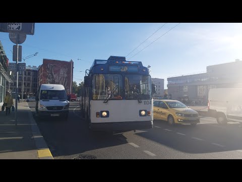Видео: Троллейбус, маршрут №20 по продлённой трассе ЗиУ-683БМ1 б.1104 (15.09.2020) Санкт-Петербург