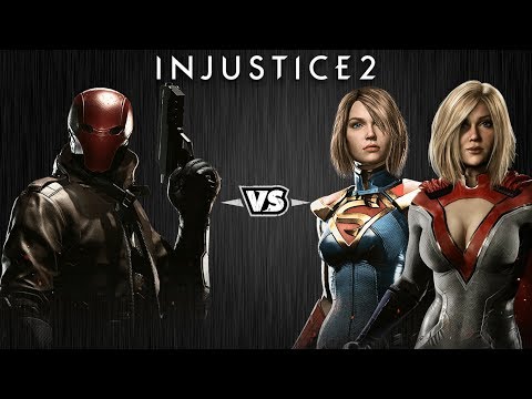 Видео: Injustice 2 - Красный Колпак против Супергёрл и Пауэргёрл - Intros & Clashes (rus)