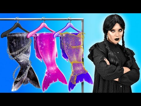 Видео: Уэнсдей хочет стать русалкой! 🧜‍♀️ Невероятное преображение Уэнсдей Аддамс
