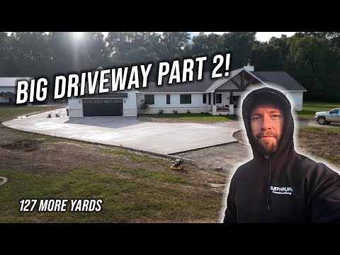 Видео: Следующий этап строительства большой бетонной подъездной дороги. Много грязи и веселья!