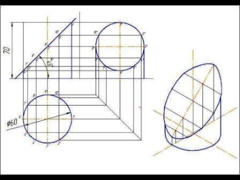 Видео: Построение изометрии усеченного цилиндра │Урок #60