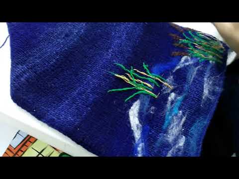 Видео: Интарсия спицами без схем.Вышивка ,валяние.Вязание картин спицами.